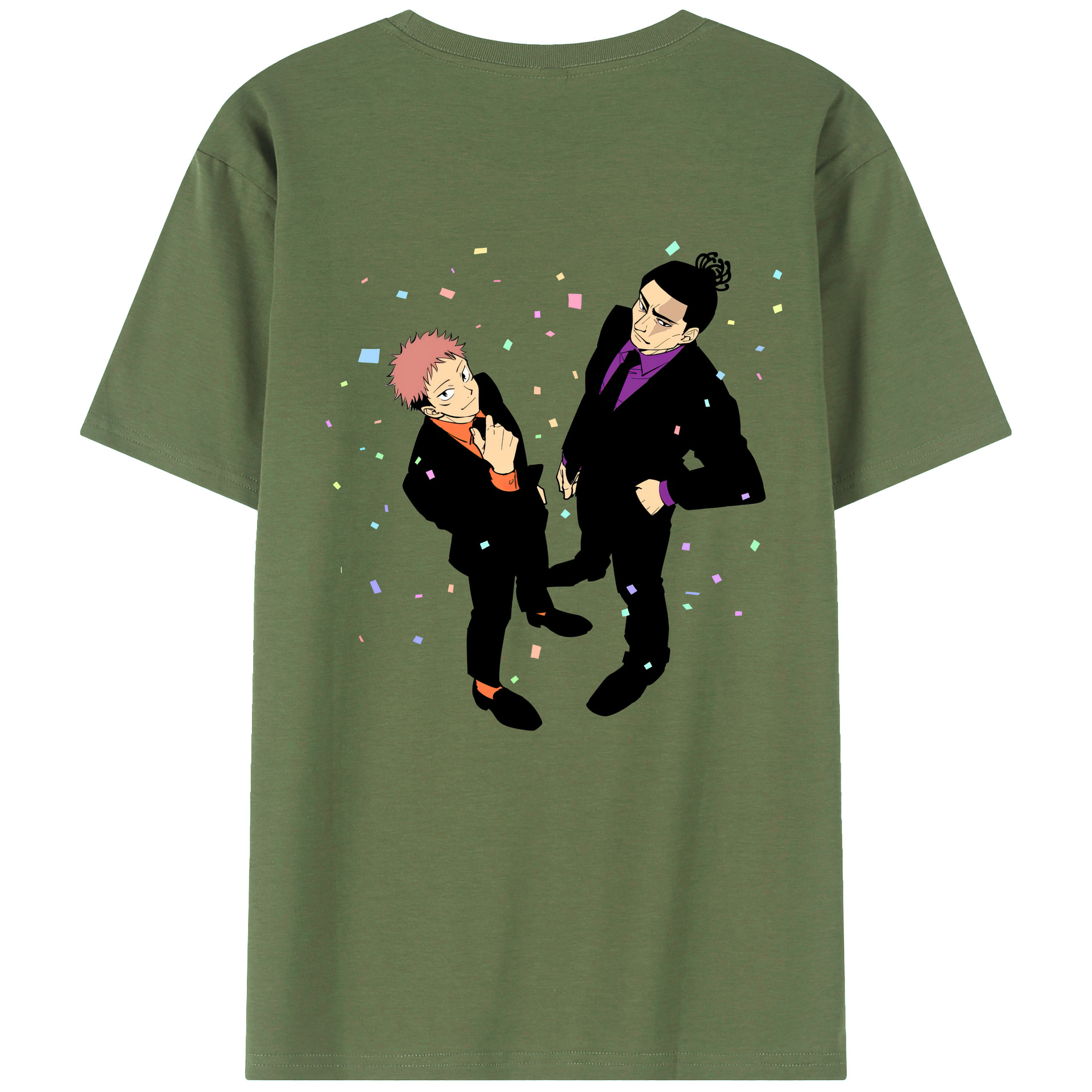 （画像用） 呪術廻戦 Jujutsu Kaisen 綿100％ メンズ半袖Tシャツ（バックプリント） 通気性